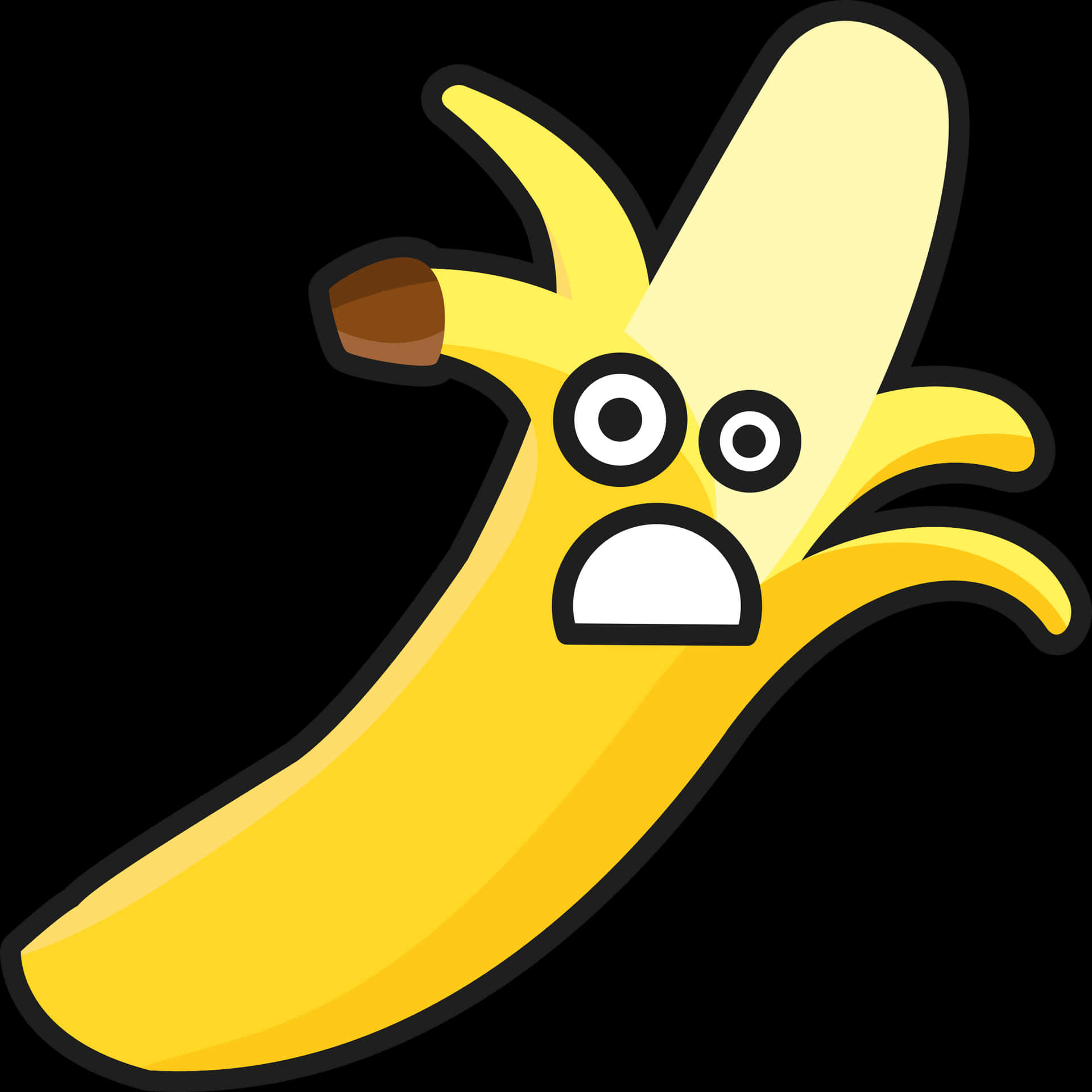 Surprised Cartoon Banana PNG image