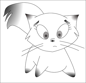 Surprised Cartoon Cat PNG image