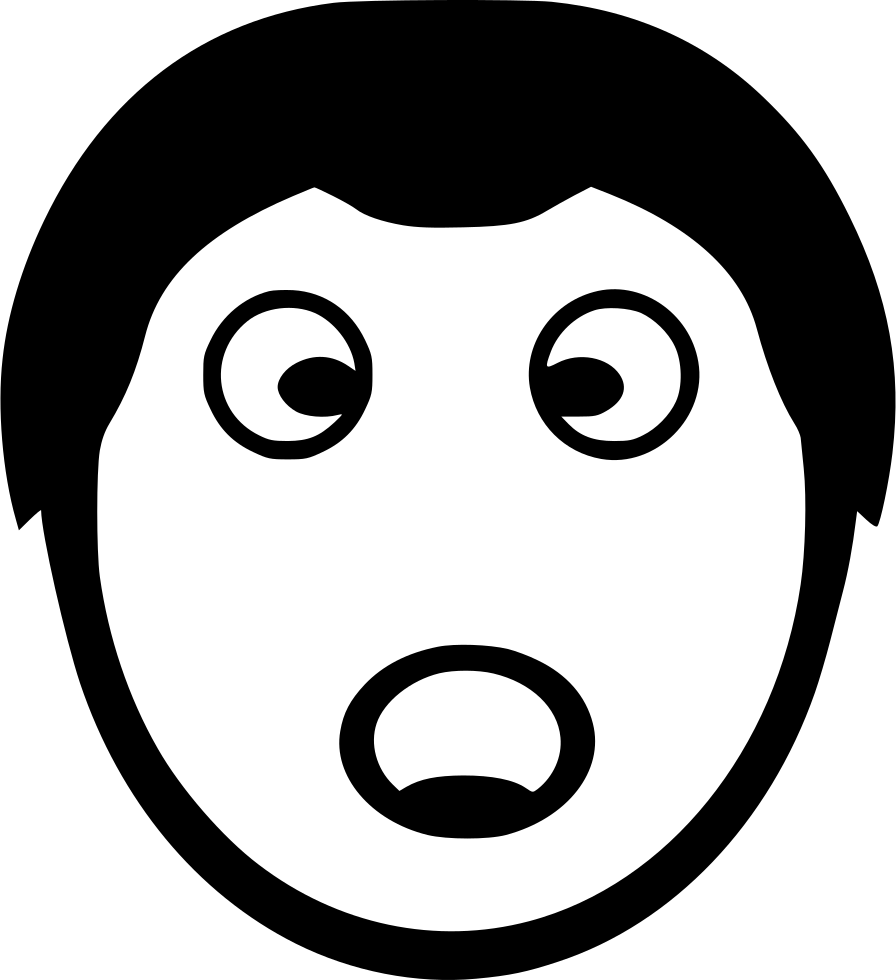 Surprised Cartoon Face Icon PNG image