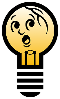 Surprised Cartoon Face Idea Bulb PNG image