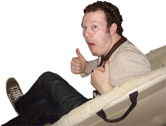 Surprised Man Giving Thumbs Up PNG image