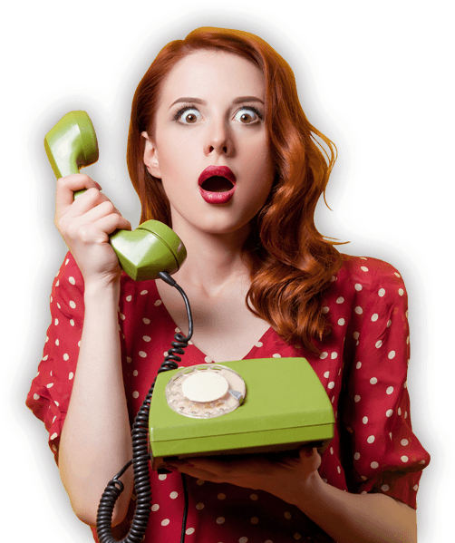 Surprised Woman On Phone PNG image