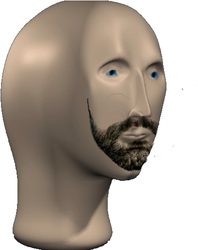 Surreal Bearded Bust PNG image