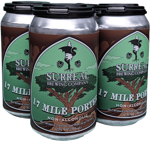 Surreal Brewing Non Alcoholic Porter Cans PNG image