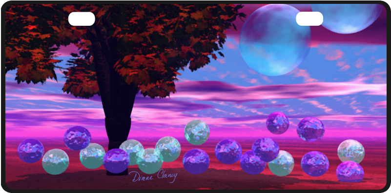 Surreal Bubbles Under Tree PNG image