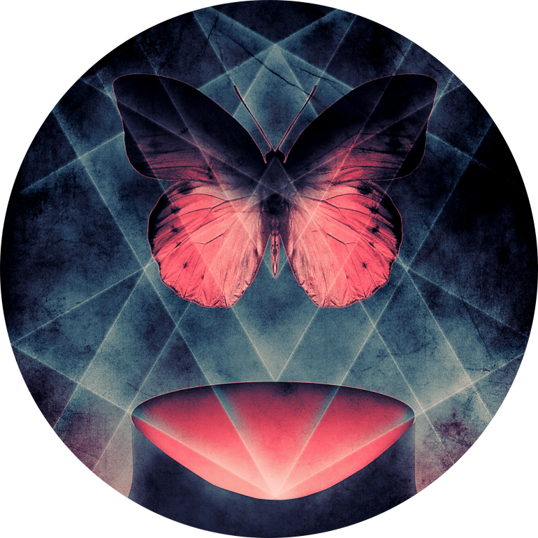 Surreal Butterfly Geometric Abstract PNG image