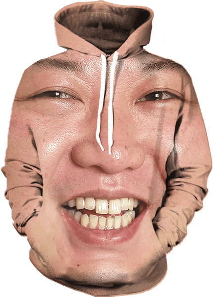 Surreal Face Upside Down Hoodie PNG image