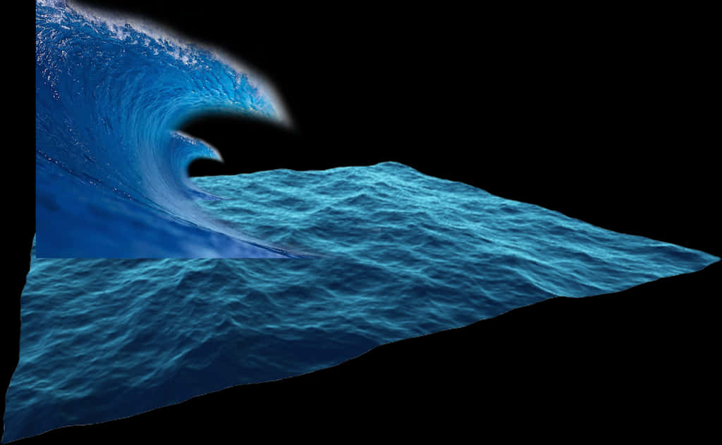 Surreal Ocean Wave PNG image