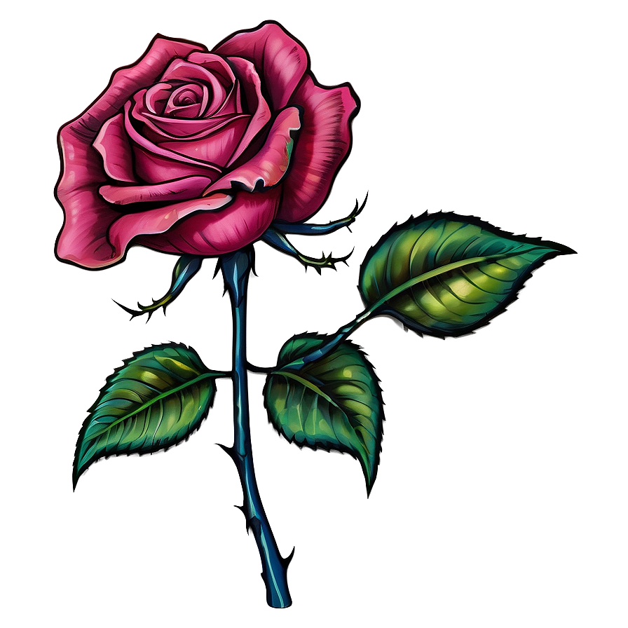 Surreal Rose Tattoo Blueprint Png Sut42 PNG image