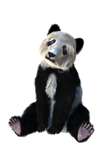 Surreal Sad Panda PNG image