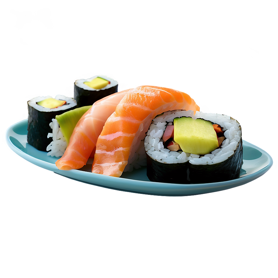 Sushi On Ceramic Plate Png Hyo80 PNG image