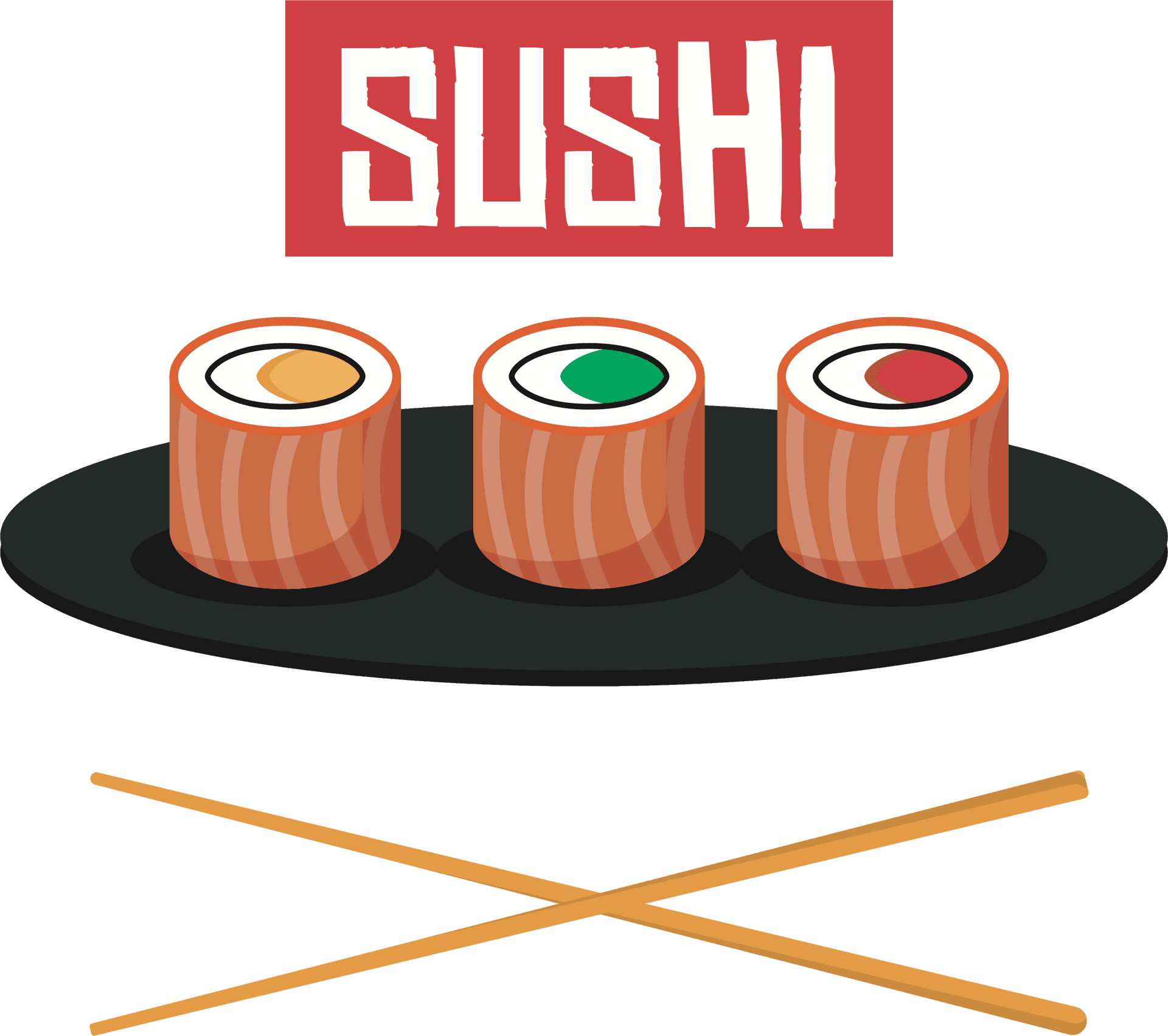 Sushi Rollsand Chopsticks PNG image