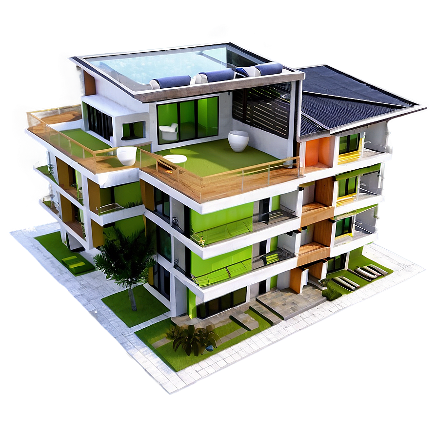 Sustainable Apartment Architecture Png 05242024 PNG image