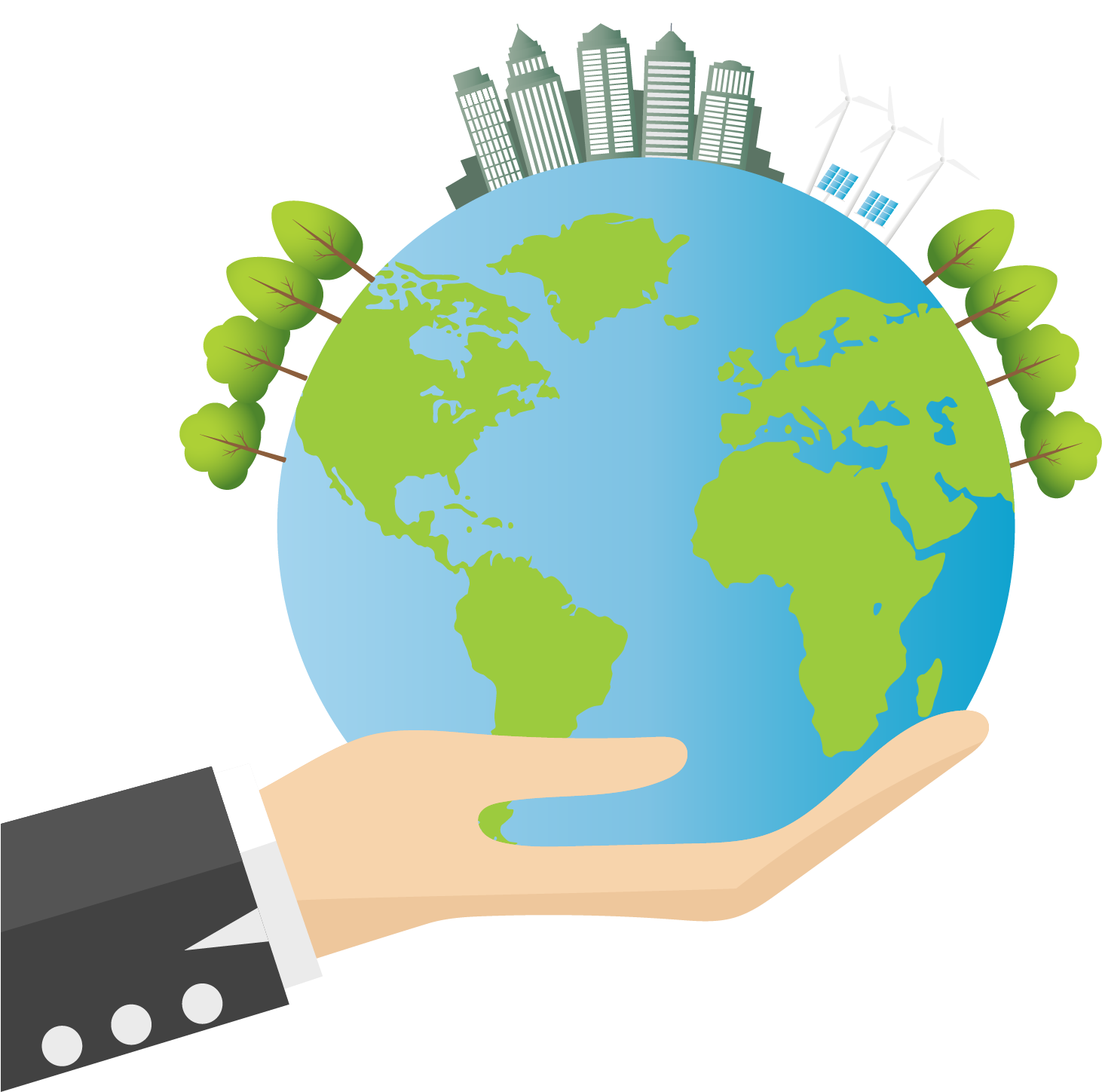 Sustainable Earthin Hand PNG image