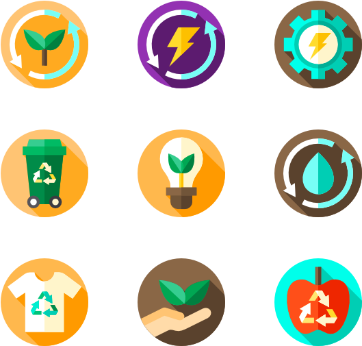 Sustainable Recycling Icons Set PNG image