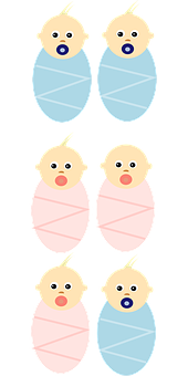 Swaddled Babies Illustration PNG image