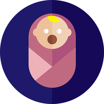 Swaddled Baby Cartoon Icon PNG image