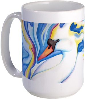 Swan Art Coffee Mug PNG image