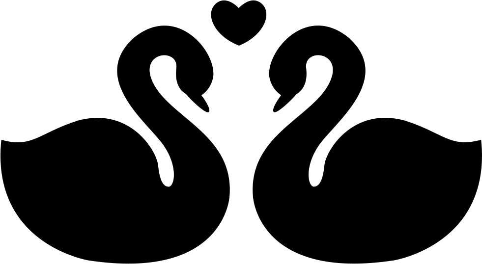 Swan Love Silhouette PNG image
