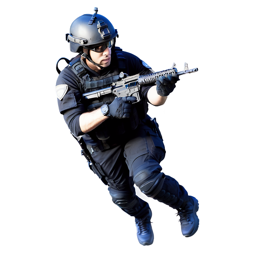 Swat Officer In Action Png 9 PNG image