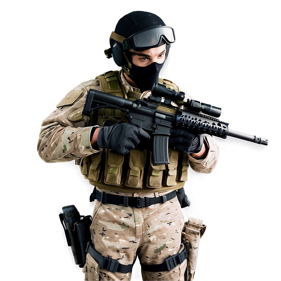 Swat Sniper Ready Png Pgf PNG image