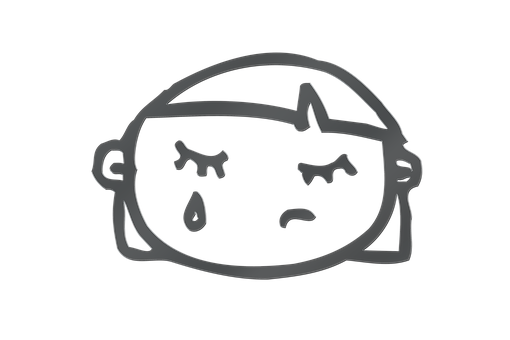 Sweating Cartoon Face Outline PNG image