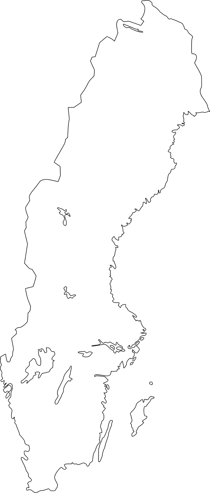 Sweden Outline Map PNG image