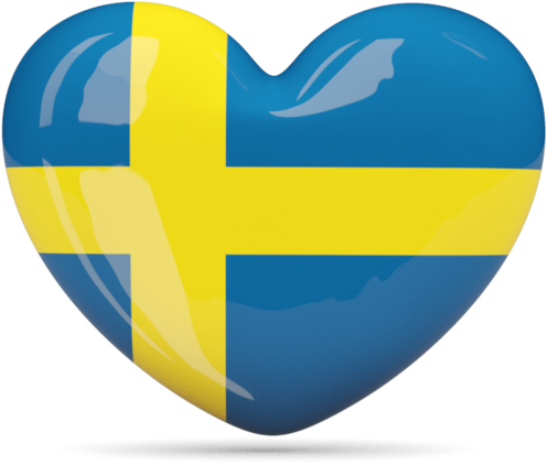 Swedish Flag Heart Emblem PNG image