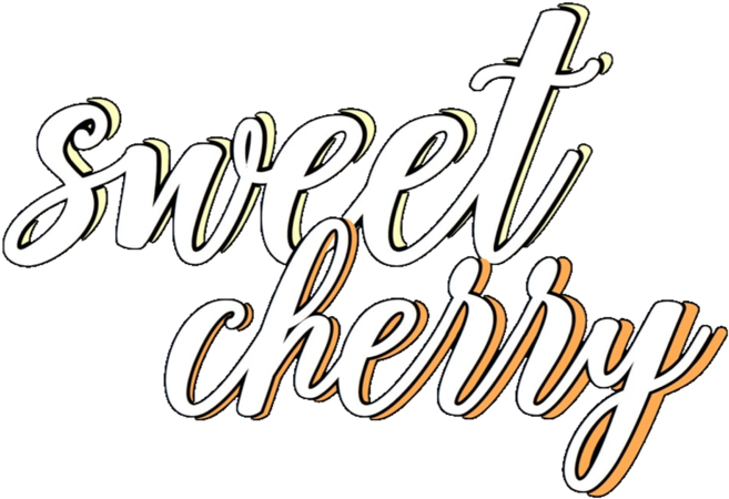 Sweet Cherry Calligraphy Graphic PNG image