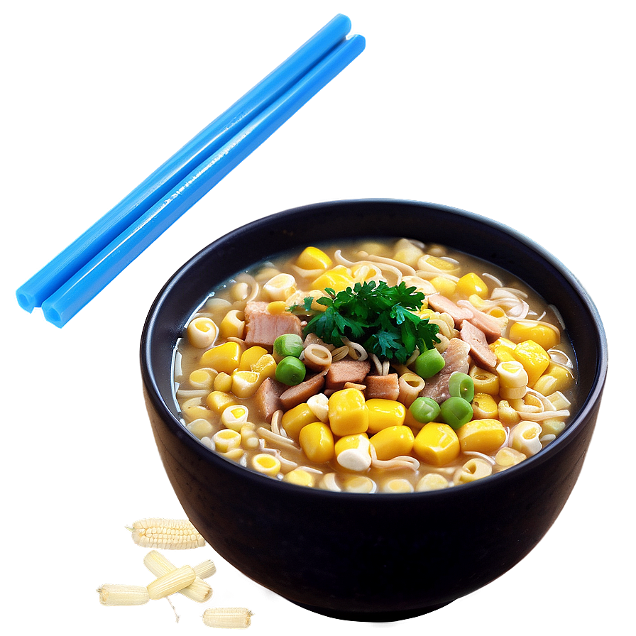 Sweet Corn Ramen Bowl Png 06212024 PNG image