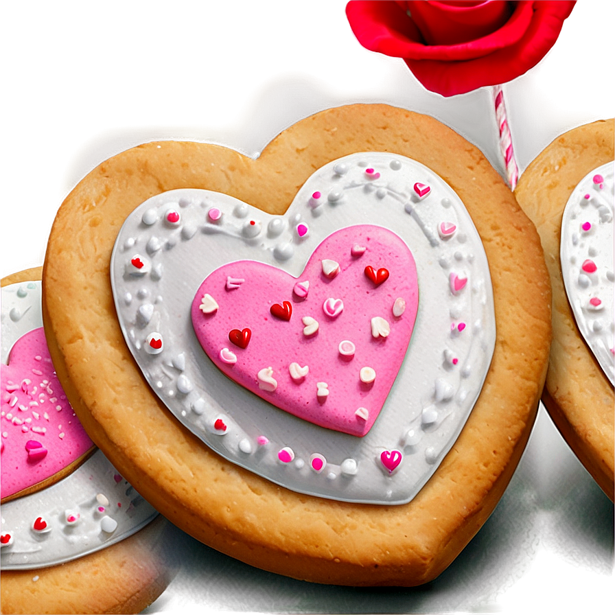 Sweet Valentine's Day Heart Cookies Png 73 PNG image