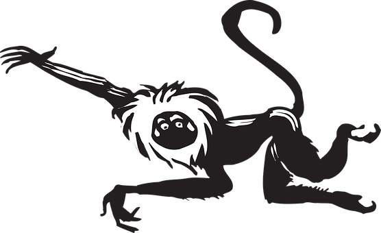 Swinging Monkey Silhouette PNG image