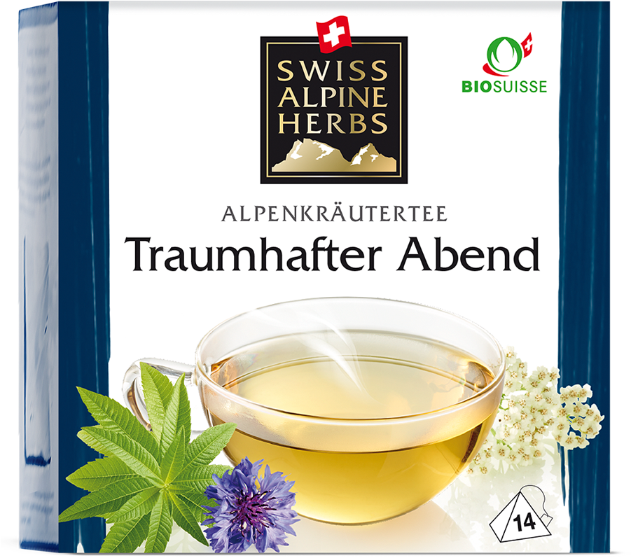 Swiss Alpine Herbs Tea Packaging PNG image