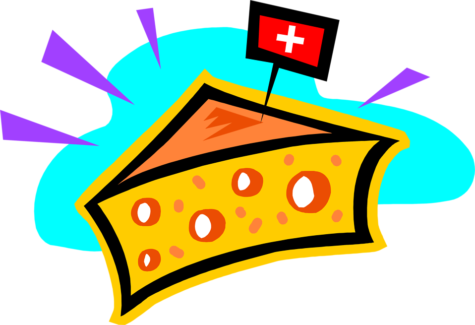 Swiss Cheese Cartoonwith Flag PNG image
