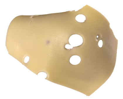 Swiss Cheese Wedge Black Background PNG image