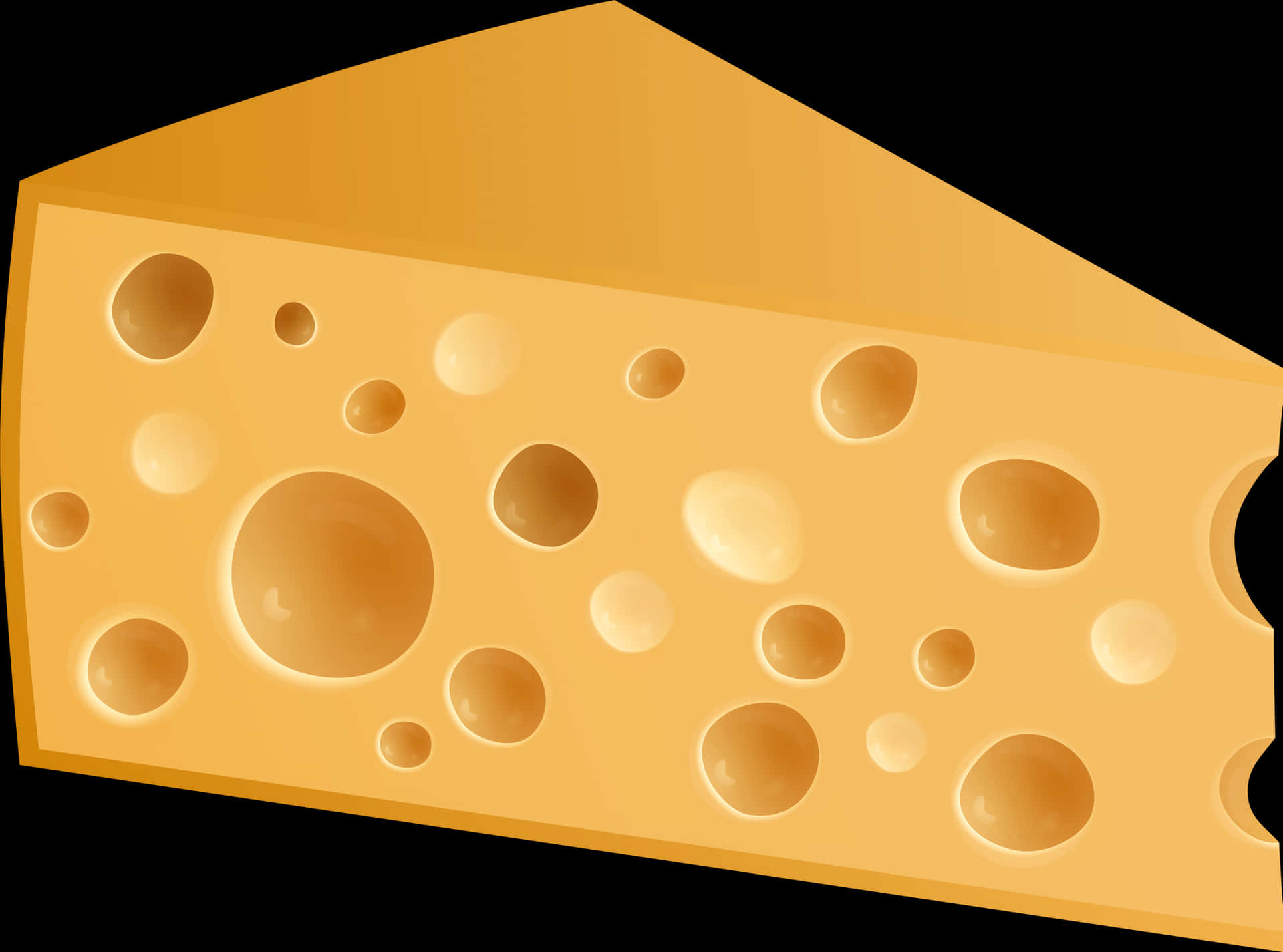 Swiss Cheese Wedge Illustration PNG image