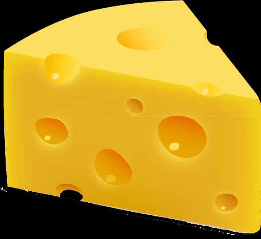 Swiss Cheese Wedge Illustration PNG image