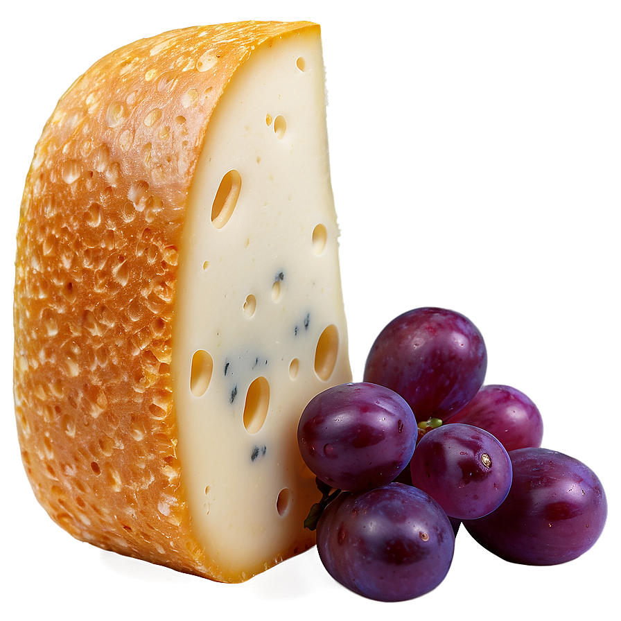 Swiss Cheese With Grapes Png 06132024 PNG image