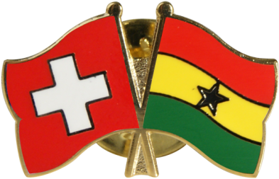Swissand Ghanaian Flags Pin PNG image