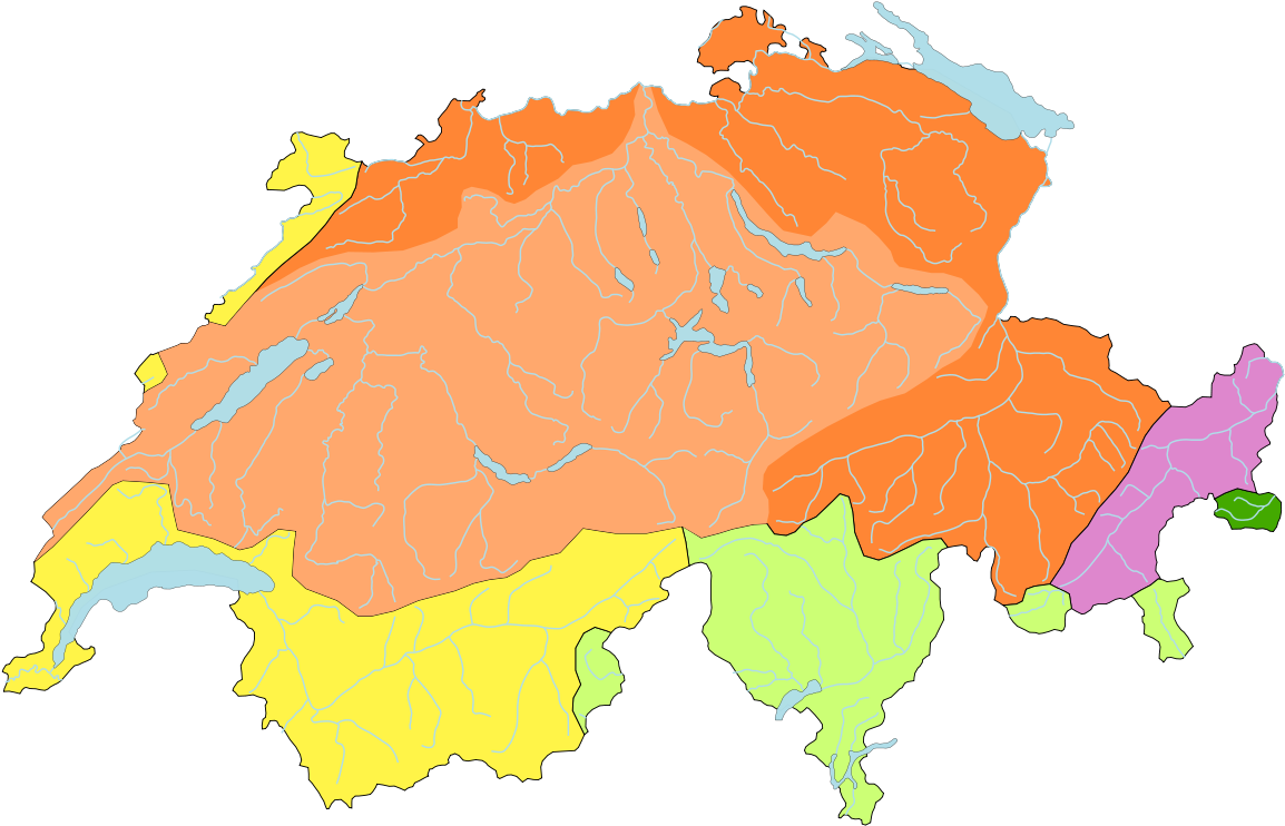 Switzerland Topographic Map Color Coded PNG image