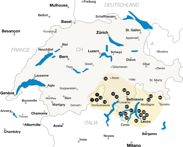 Switzerlandand Surrounding Areas Map PNG image