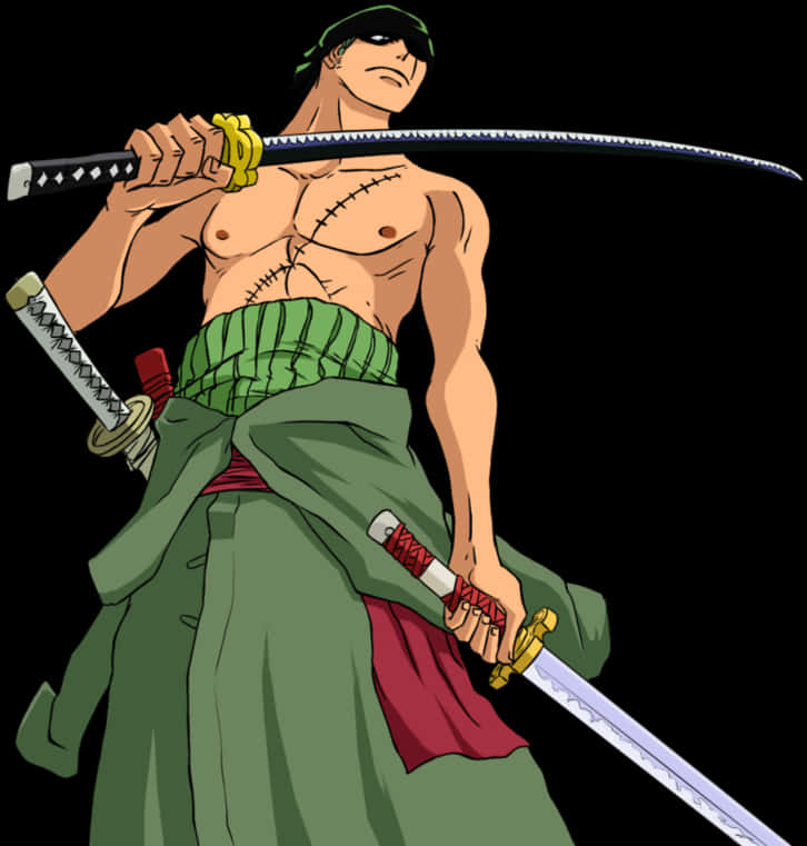 Sword Wielding Anime Character PNG image