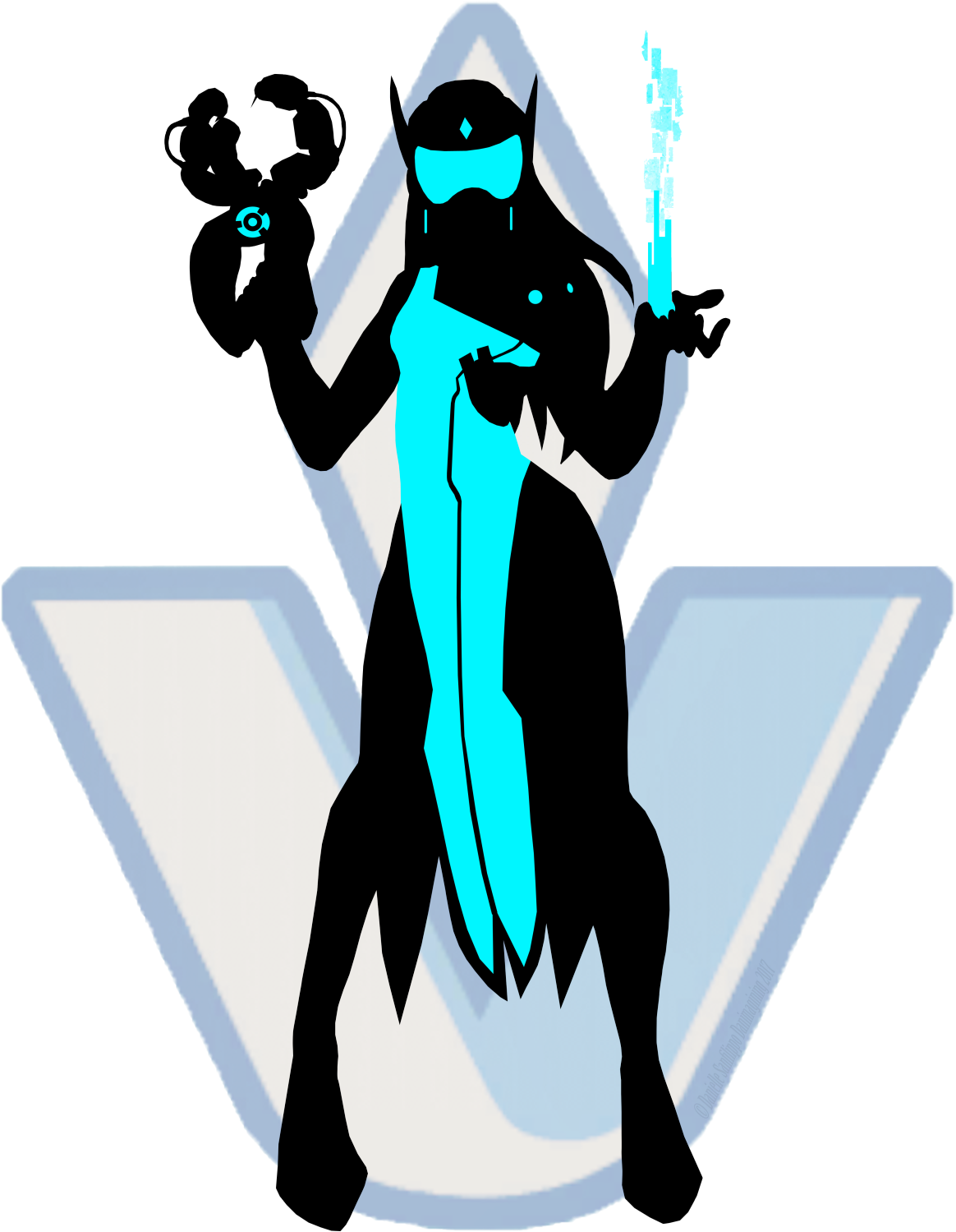Symmetra Overwatch Character Silhouette PNG image