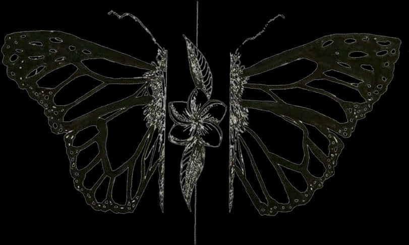 Symmetrical Butterfly Art PNG image