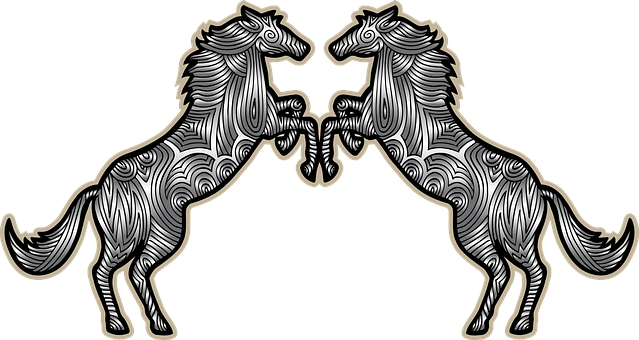 Symmetrical Horse Artwork PNG image