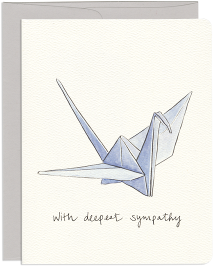 Sympathy Crane Greeting Card PNG image