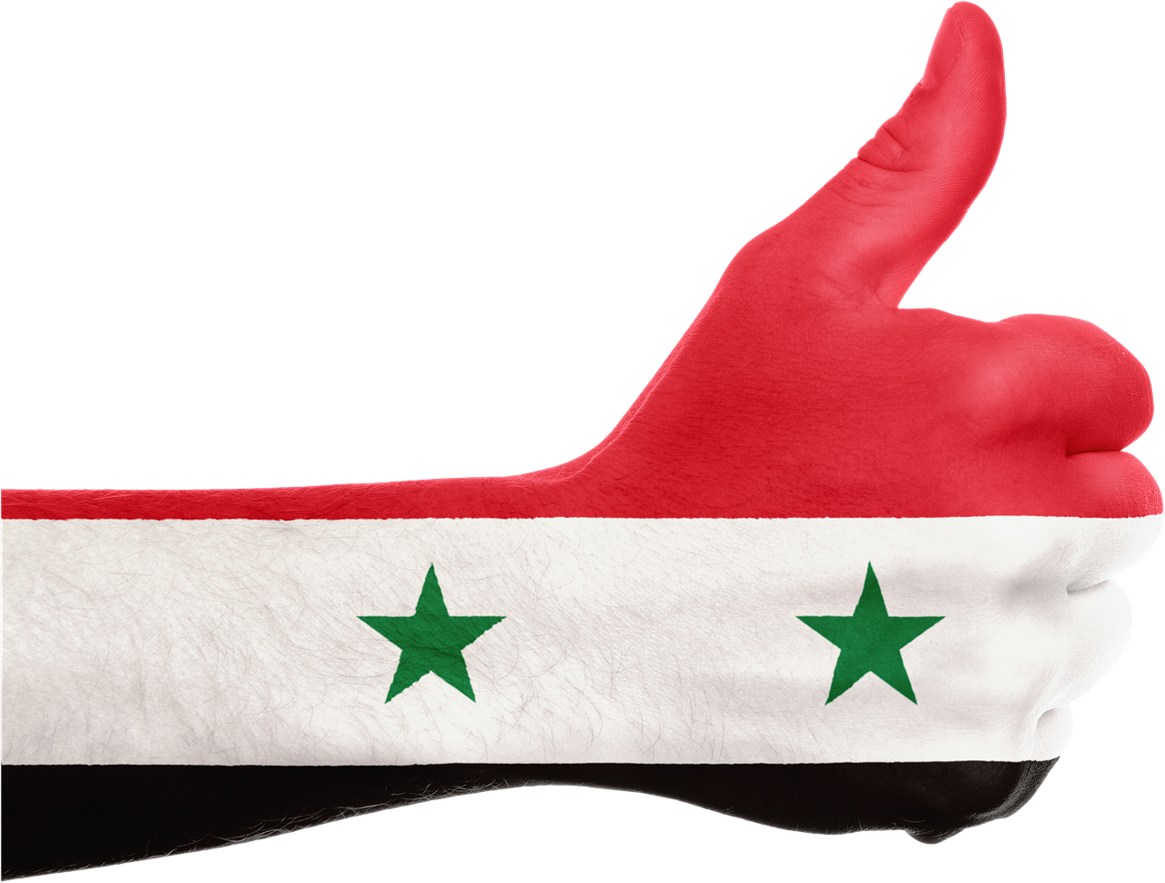 Syria Flag Thumbs Up Gesture PNG image