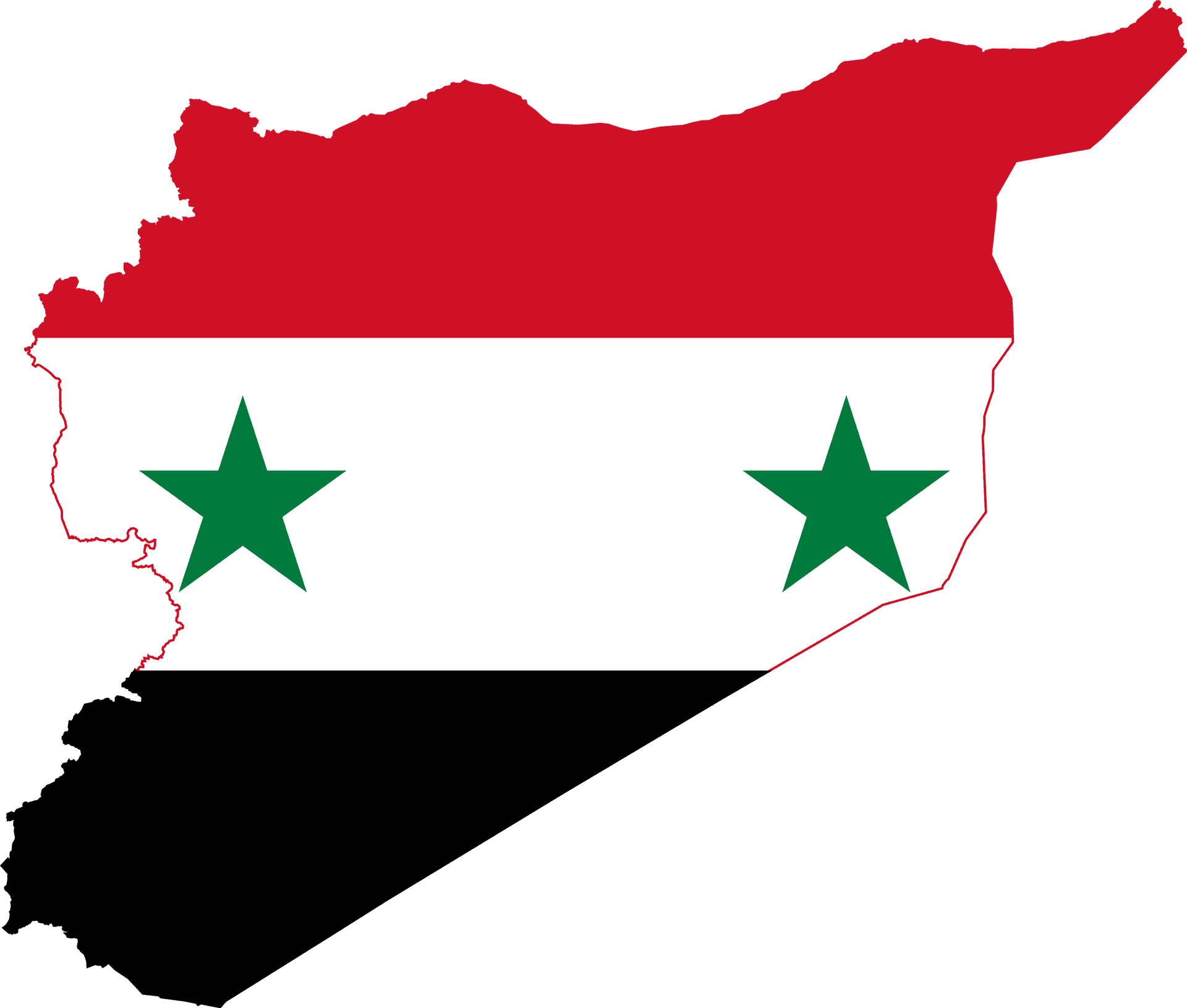 Syria Map Outlinedwith Flag PNG image