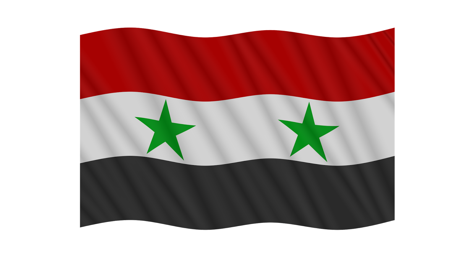 Syrian National Flag Waving PNG image