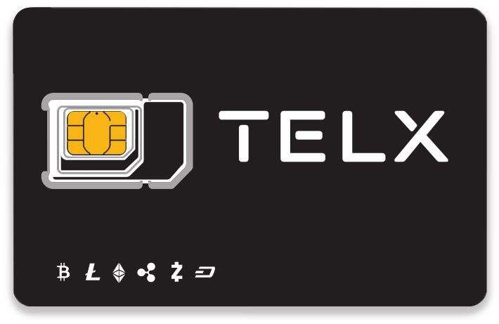 T E L X S I M Cardwith Crypto Symbols PNG image